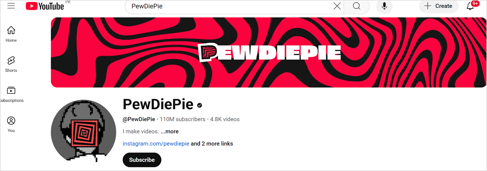 pewdiepie youtube channel