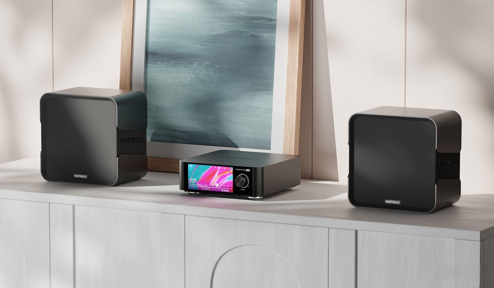 Eversolo Play with pair of speakers.