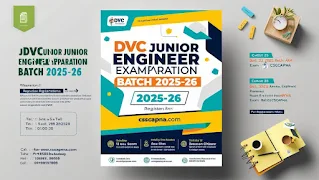 DVC Junior Engineer Exam Preparation बैच 2025-26 Short Information : DVC Junior Engineer Released the notification. All the candidates who are interested in this DVC Junior Engineer recruitment and fulfil the eligibility can apply online from the official website. Read the notification for DVC Junior Engineer get Free Book PDF study Notes Download Previous Year Paper Admit card Exam City Date Result Answer Key mock test video classes, eligibility, age limit, selection procedure, syllabus, pattern, pay scale, and all other information in DVC Junior Engineer