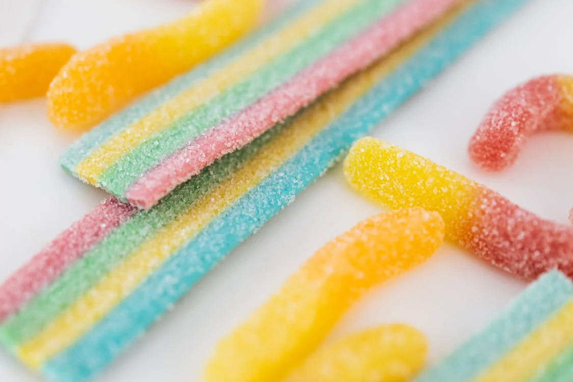 tongue styled sweets with  vinegar and citrus fruits sour candy