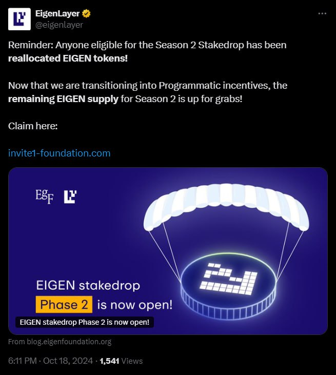EigenLayer's Malicious airdrop post
