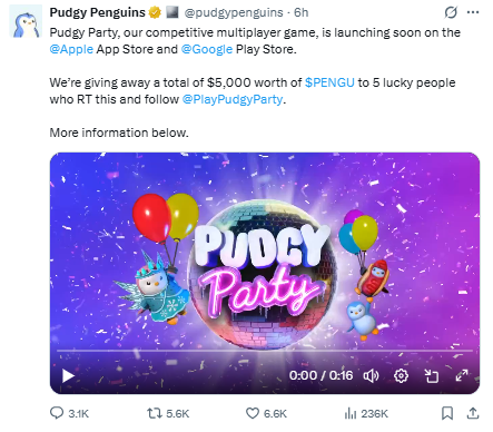 Pudgy Penguins Pudgy Party Game, हर लेवल में नया रोमांच