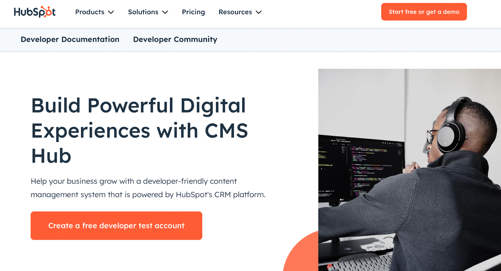 Hubspot CMS homepage