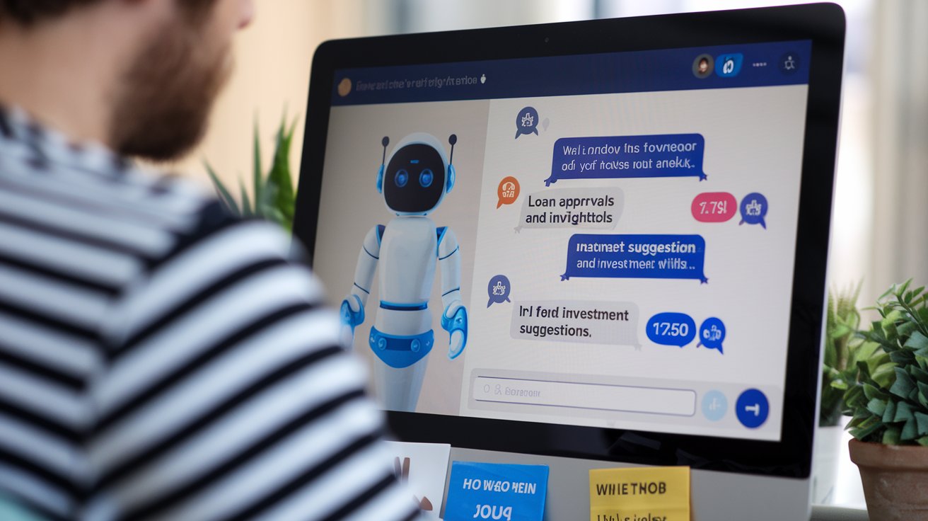 An AI chatbot using natural language processing to provide financial advice and services.