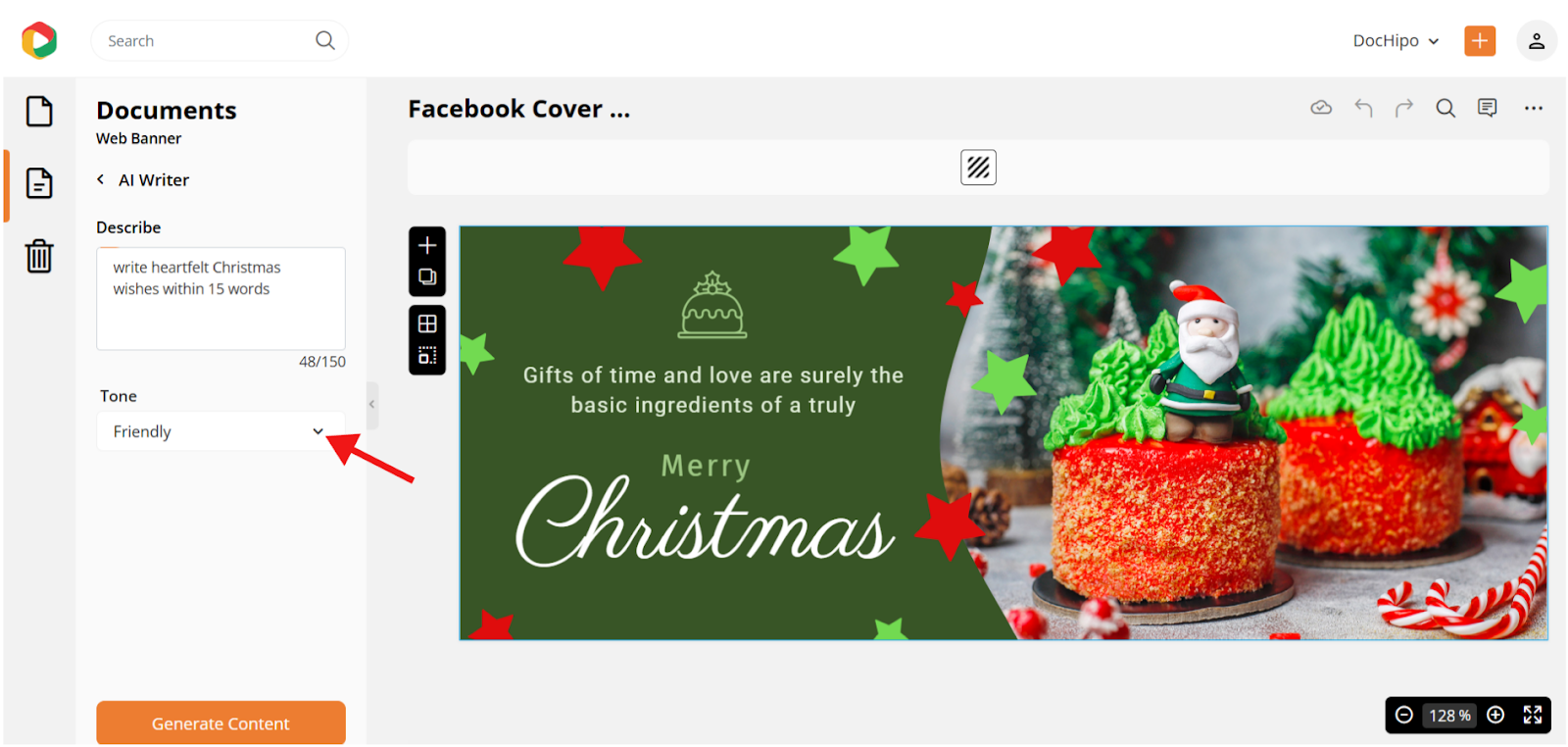 Christmas Facebook Cover AI writer