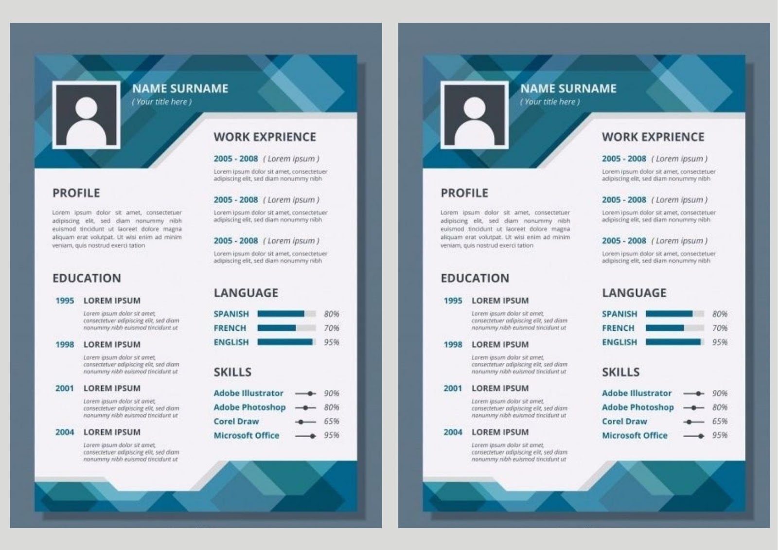 Creative Curriculum Vitae - geometric pattern design