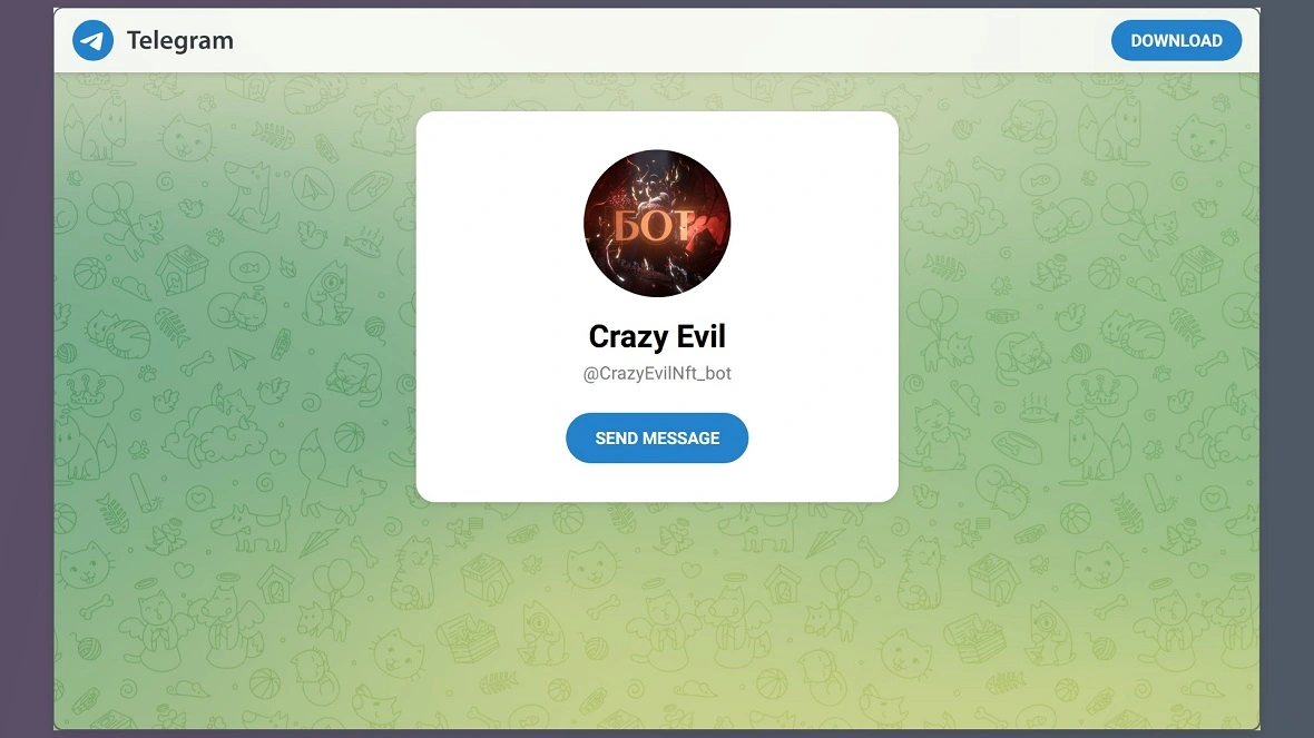 The active Telegram channel for Crazy Evil