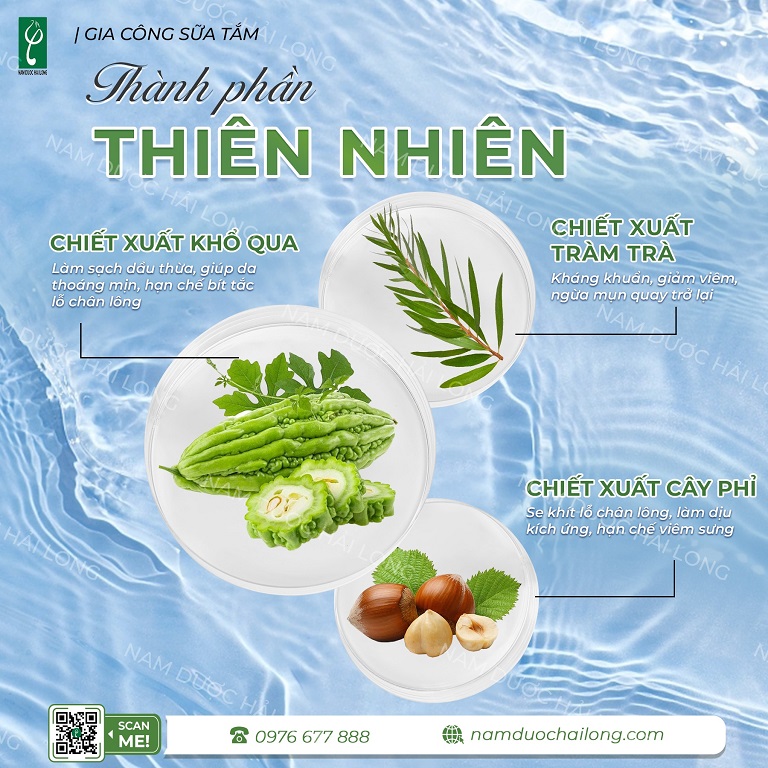 Thành phần chính dùng để gia công sữa tắm gội em bé thiên nhiên