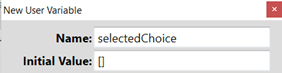 Create new user variable