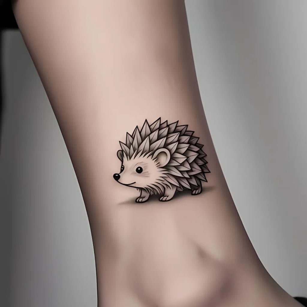 Origami Hedgehog Tattoo