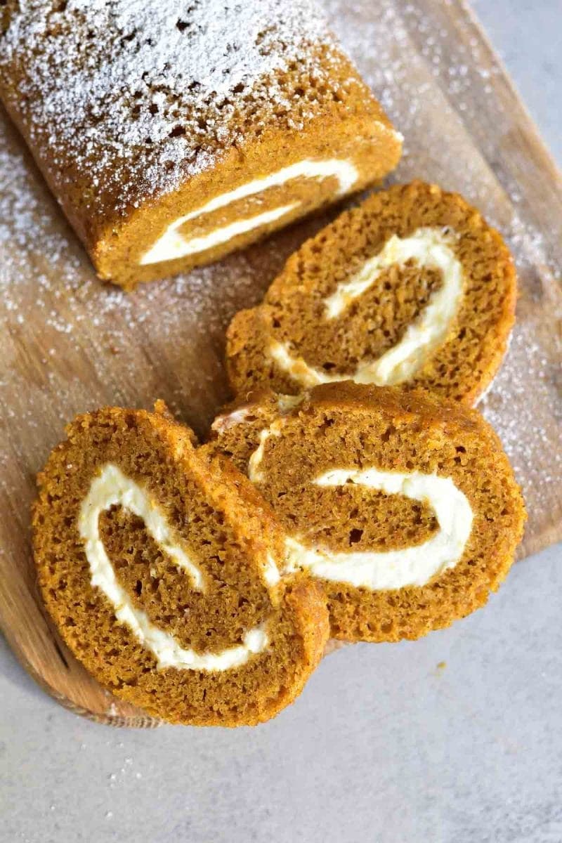 Pumpkin Roll with Orange Cream Cheese