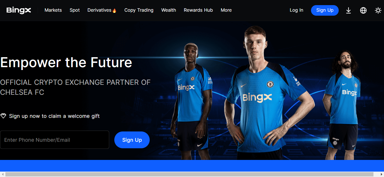 bingX homepage 
