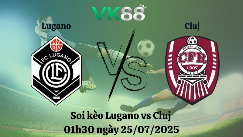 Soi kèo Lugano vs Cluj 01h30 ngày 25/07/2025
