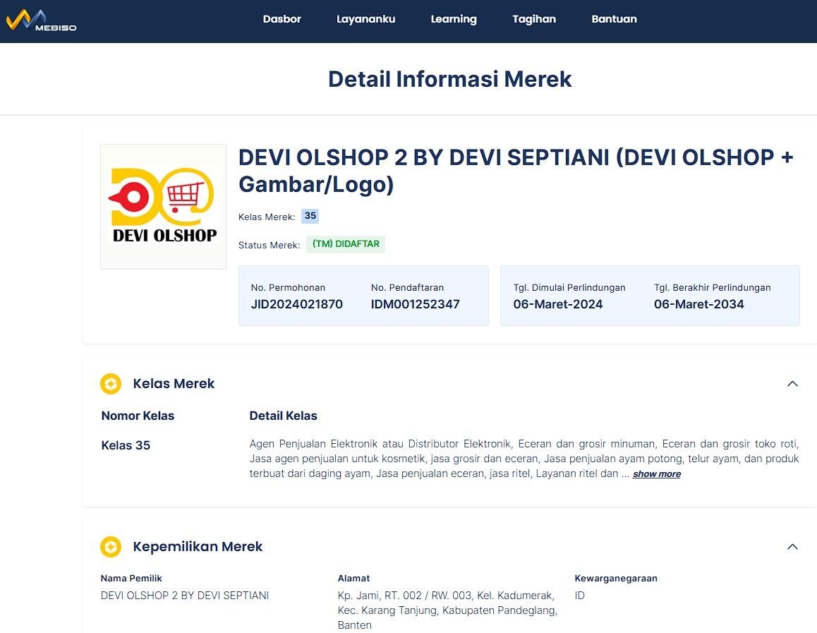 contoh merek gambar devi olshop 2 by devi
