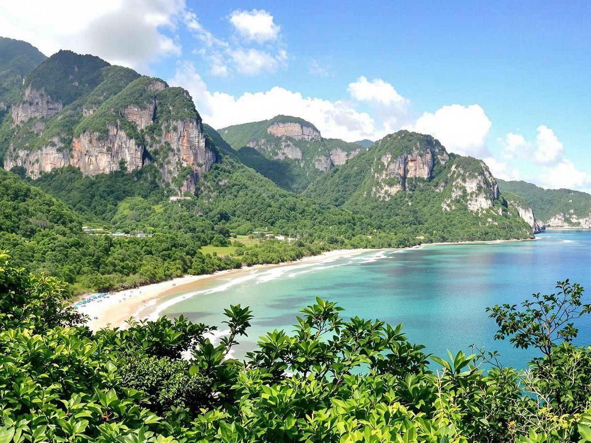 Plage et jungle au parce de tayrona en colombie 