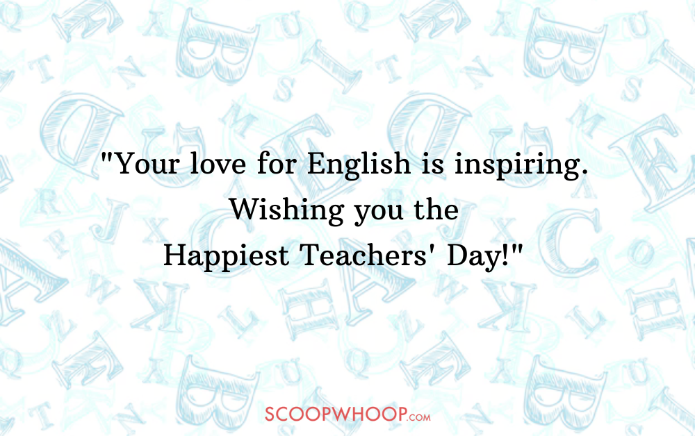 teachers day wishes to english teacher