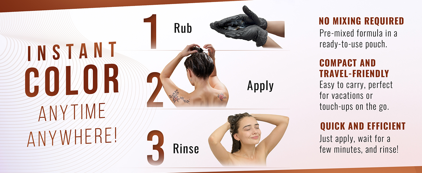 Dye your hair  in vibrant dark brown hair dye color  in three easy steps