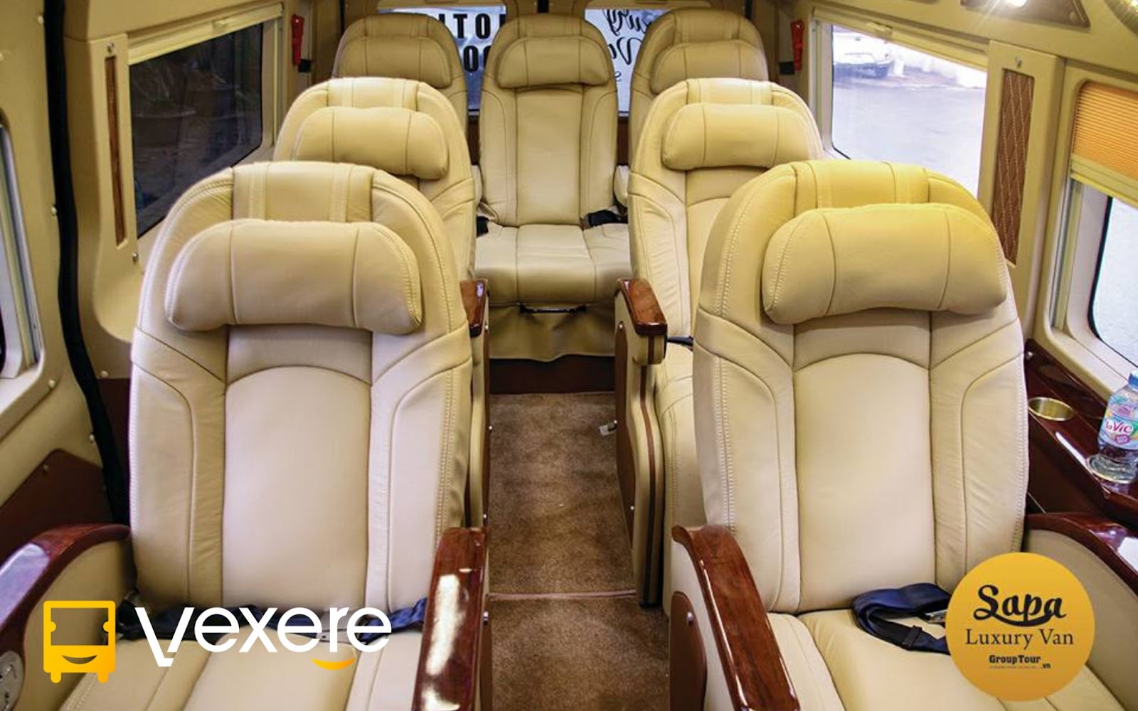 the interior of luxury van limousine bus from hanoi to sapa