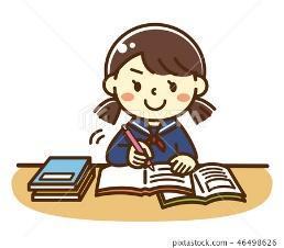 Female junior high school student studying - Stock Illustration [46498626]  - PIXTA