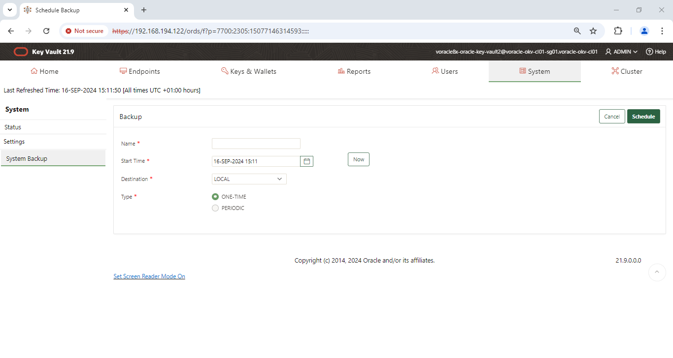 Schedule Backup - Google Chrome