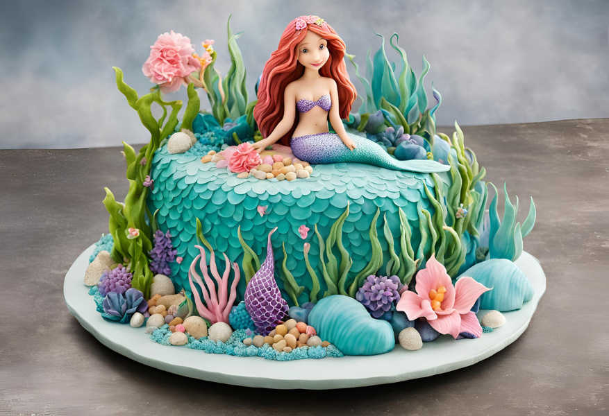 6. Mermaid Lagoon Cake