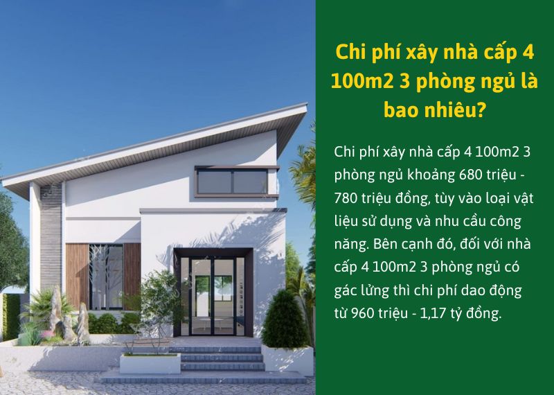 Chi phi xay nha cap 4 100m2 3 phong ngu la bao nhieu Nhat Tin