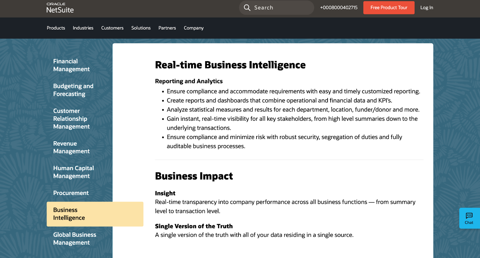 Netsuite's business intelligence tool