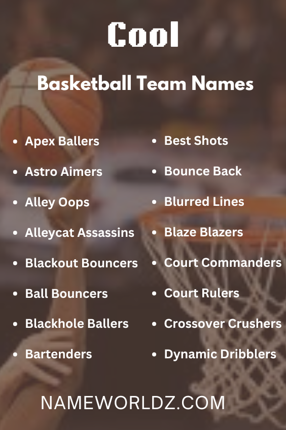 Cool Basketball Team names