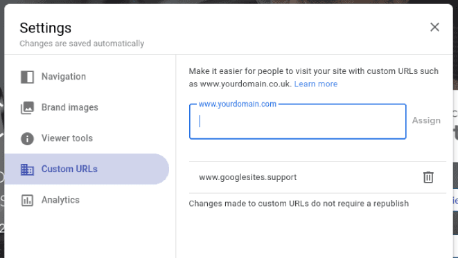 Attribuer une adresse Web de domaine URL personnalisée (personnelle) à de nouveaux sites Google