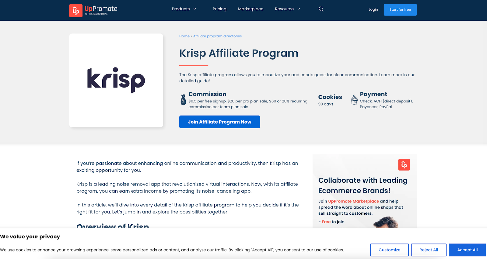 krisp affiliate program