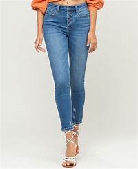 VERVET Women's High Rise Button Up Ankle Skinny Jeans - Macy's