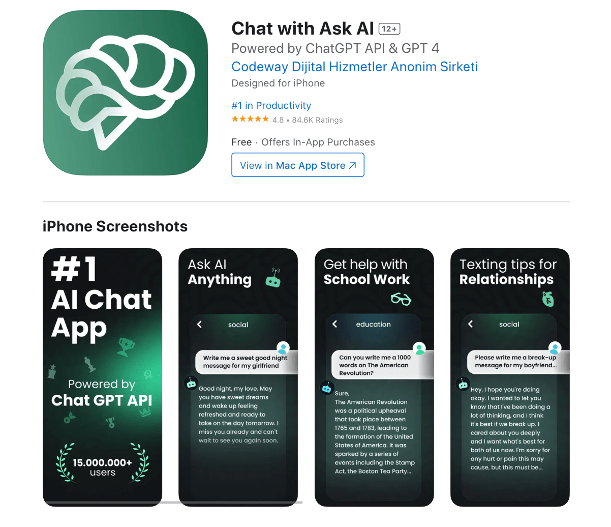 Як встановити ChatGPT 4 на iPhone з App Store