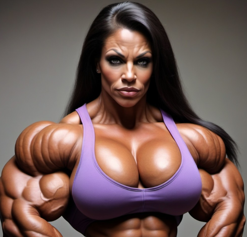 Abstract Female Bodybuilder Portrait