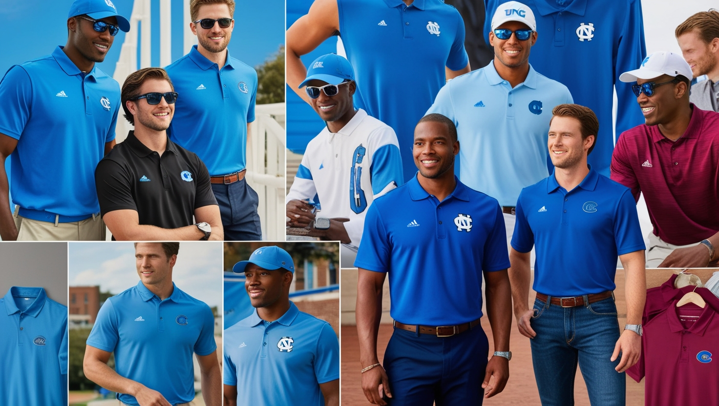 Men UNC Blue Polo Shirt Temu 3X