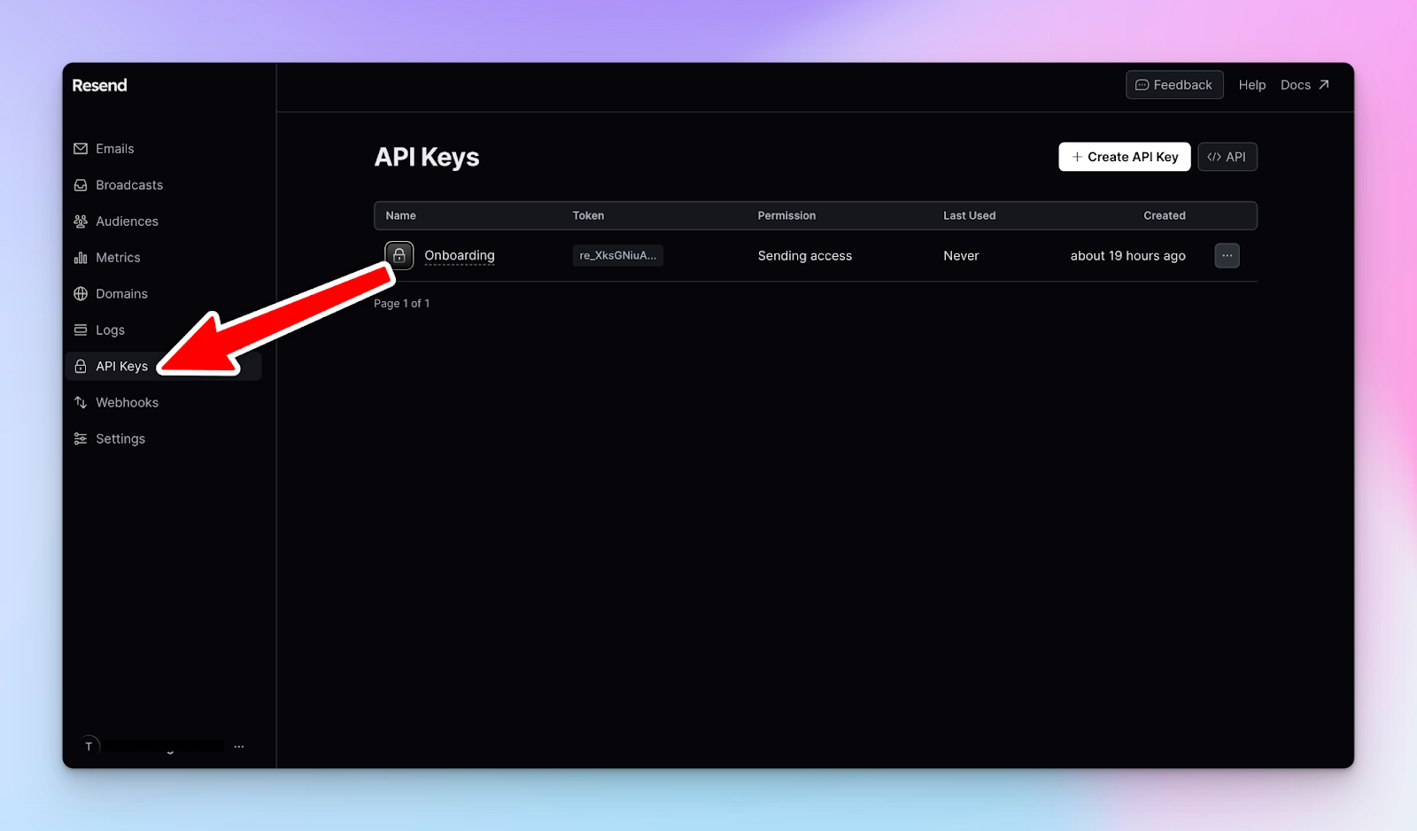 resend-api-keys-dashboard