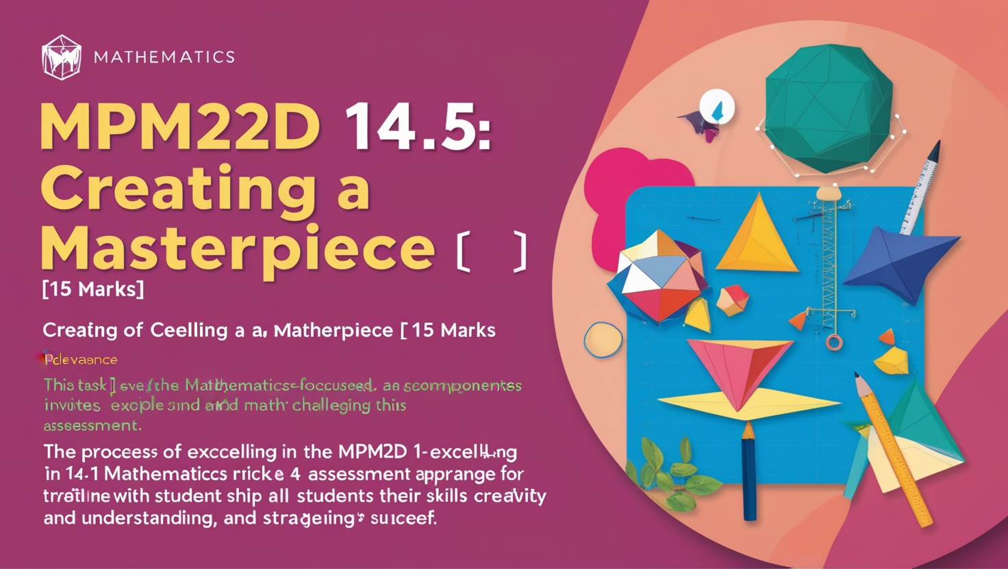 MPM2D 1-4: Creating a Masterpiece [15 Marks]