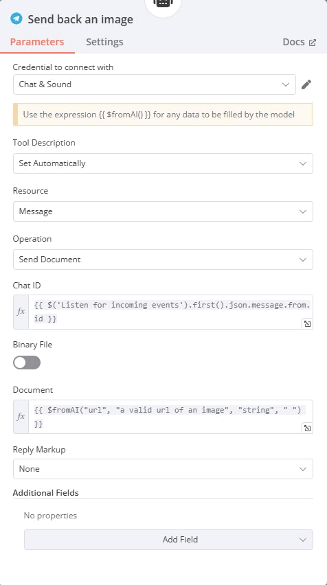 A new $fromAI() expression simplifies the agent tool configuration