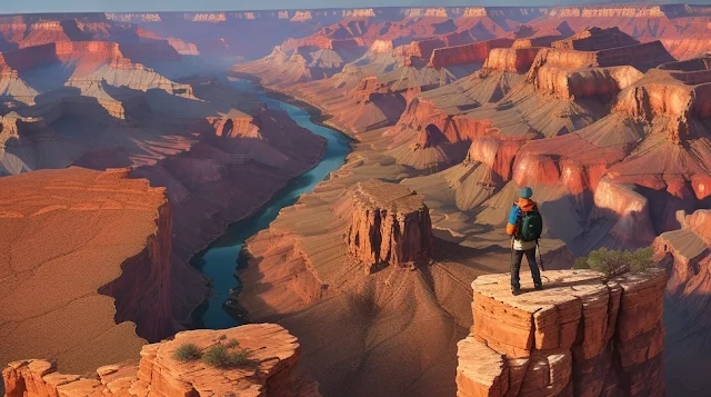 Witness the breathtaking beauty of the Grand Canyon at sunrise. Deep orange and red canyon walls glow as the Colorado River winds through the majestic landscape. 2. Banff National Park, Canada