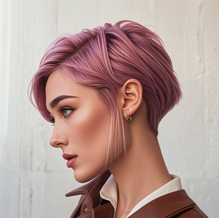Chic & Playful: The Modern Pink Long Pixie Cut