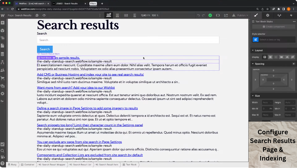 Configure Search Results Page & Indexing-axiabits