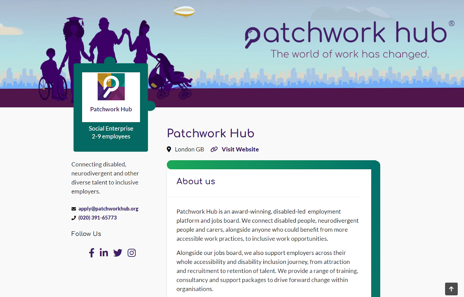 Screenshot from Patchwork Hub's Company Profile on Patchwork Hub