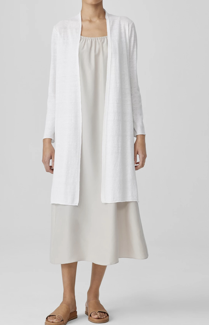 Organic Linen Cotton Long Cardigan from Eileen Fisher