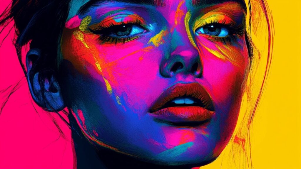 Colorful abstract digital painting using shading techniques