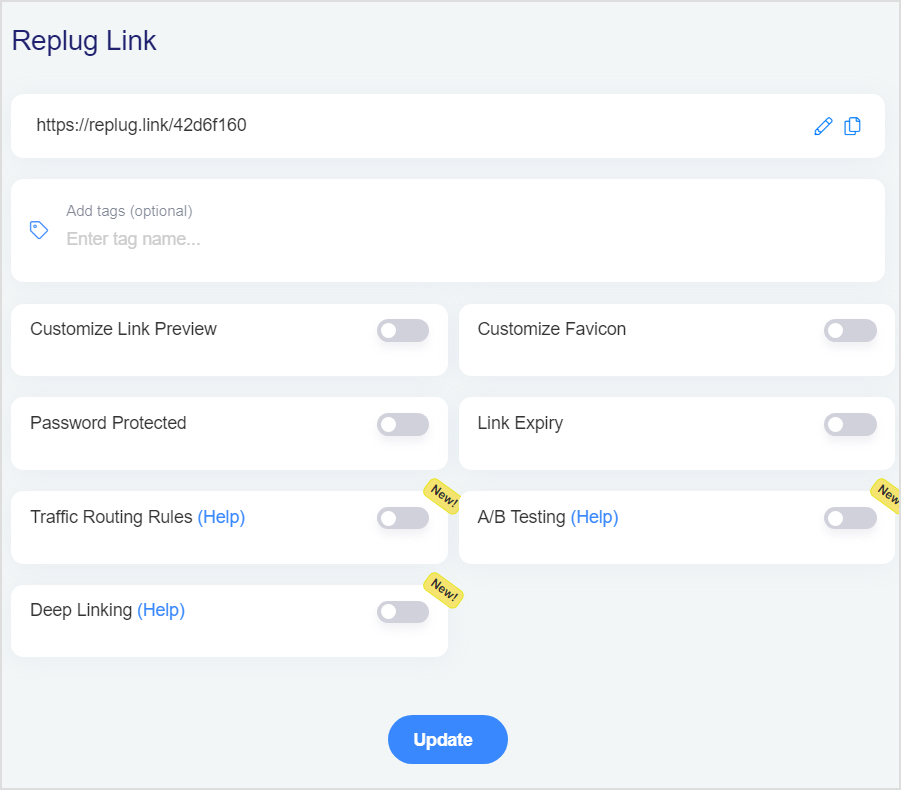 Customize the link with your desired feature

