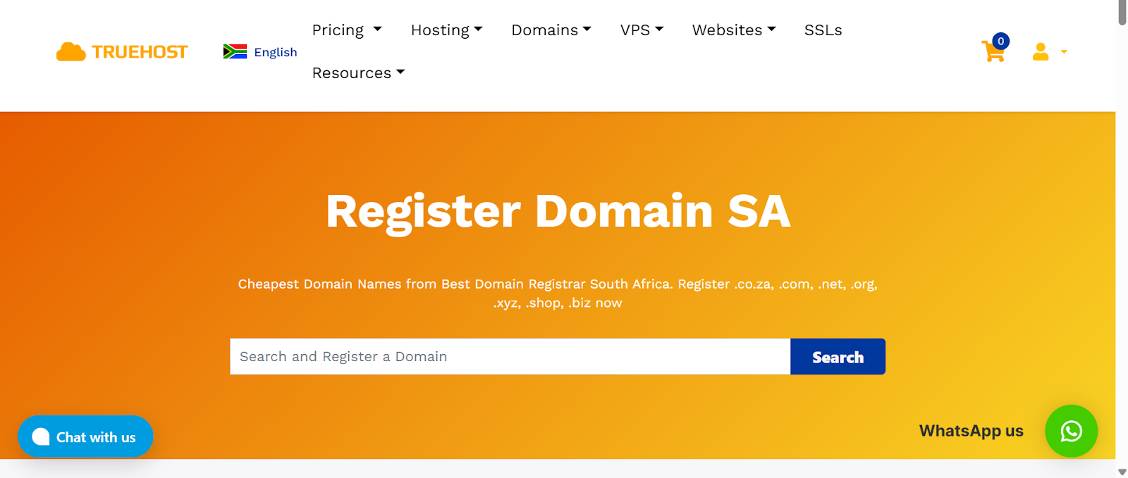 a screenshot of Truehost SA 