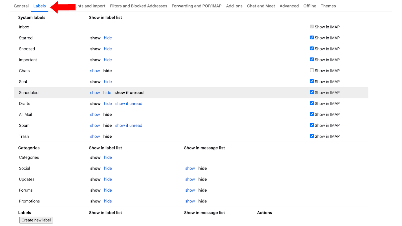 Select Labels