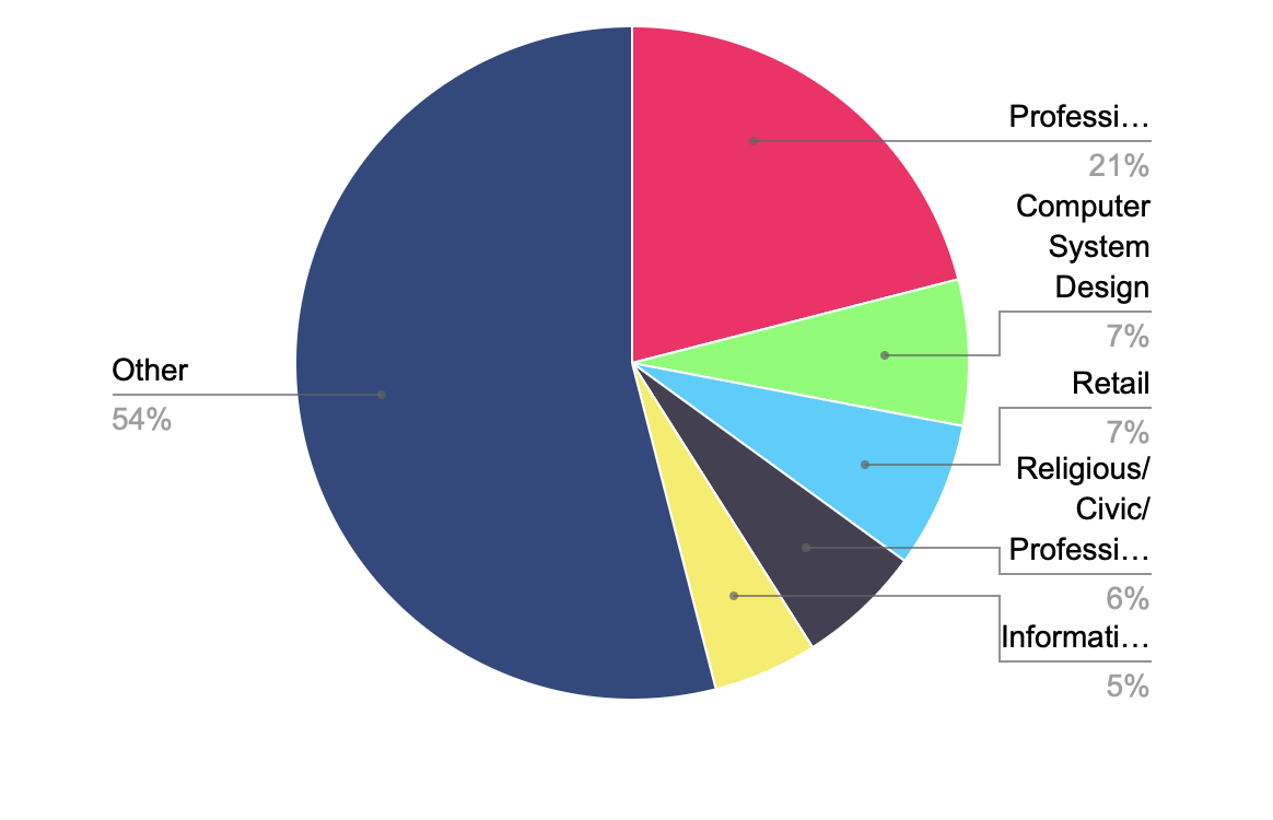 A pie chart with different colored sections

Description automatically generated