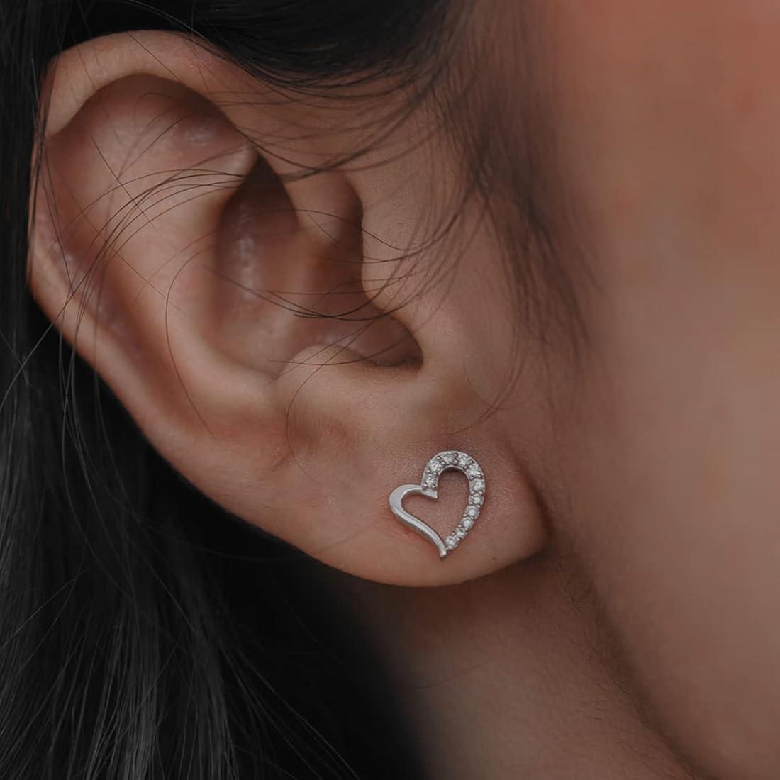 Shaya by CaratLane Send My Love Heart Earrings in 925 Silver for Women :  Amazon.in: Fashion