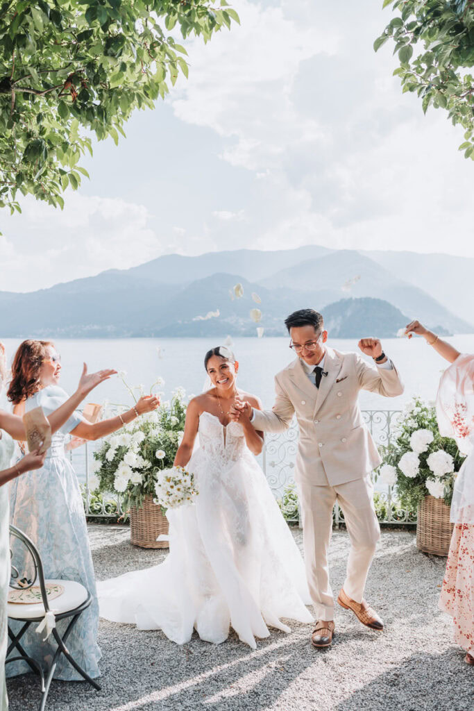 bride and groom just married in Italy - destination wedding in Italy
