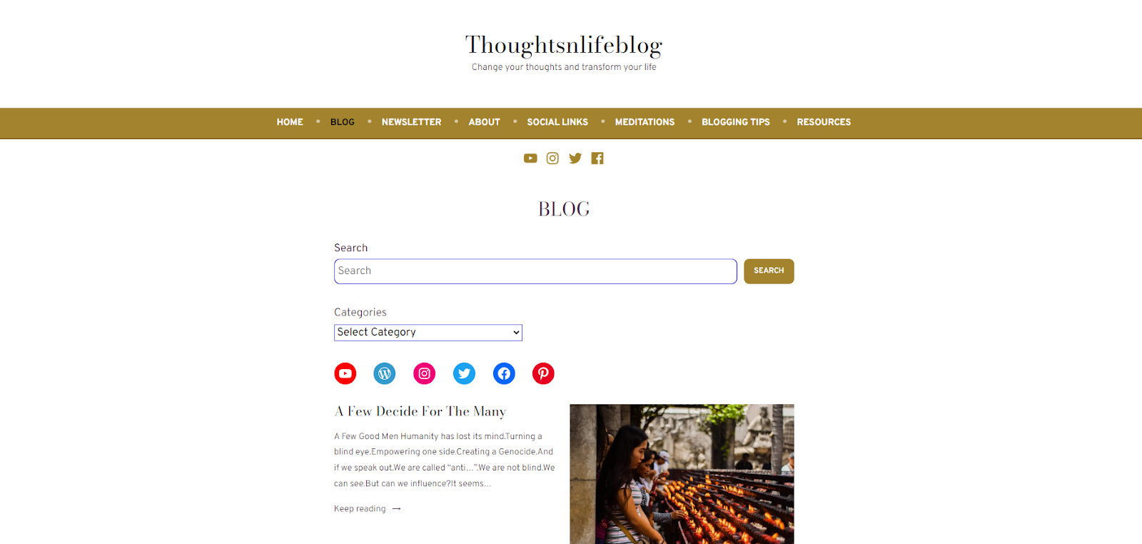 Thoughtsnlifeblog homepage - one of the top blogs about personal life